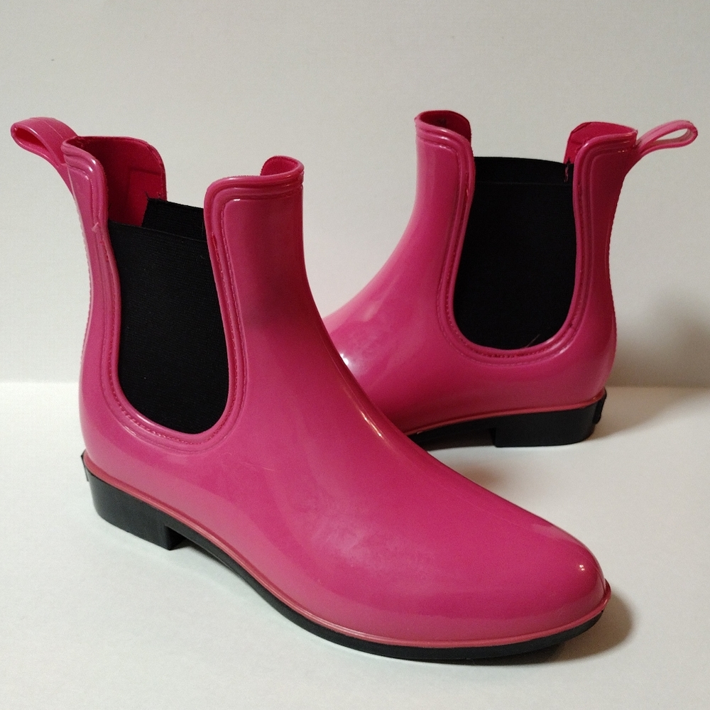 Seven 7 Women's Chelsea Dover Rain Ankle Pull On Waterproof Bootie Size 8 Pink